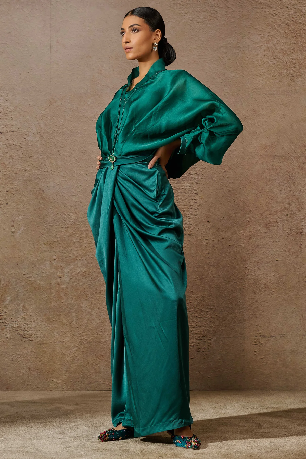 Ruched Top & Trouser Co Ord Set - Image 2