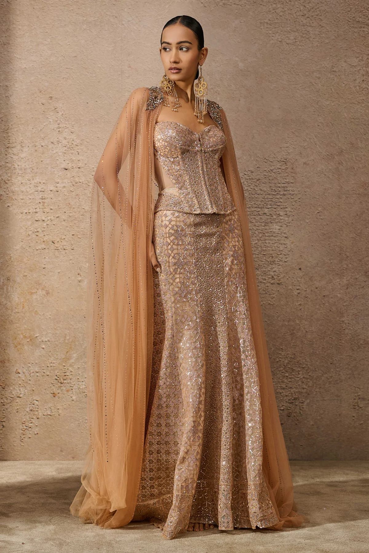 Sequin Architecture Motif Sculpted Lehenga - Image 2