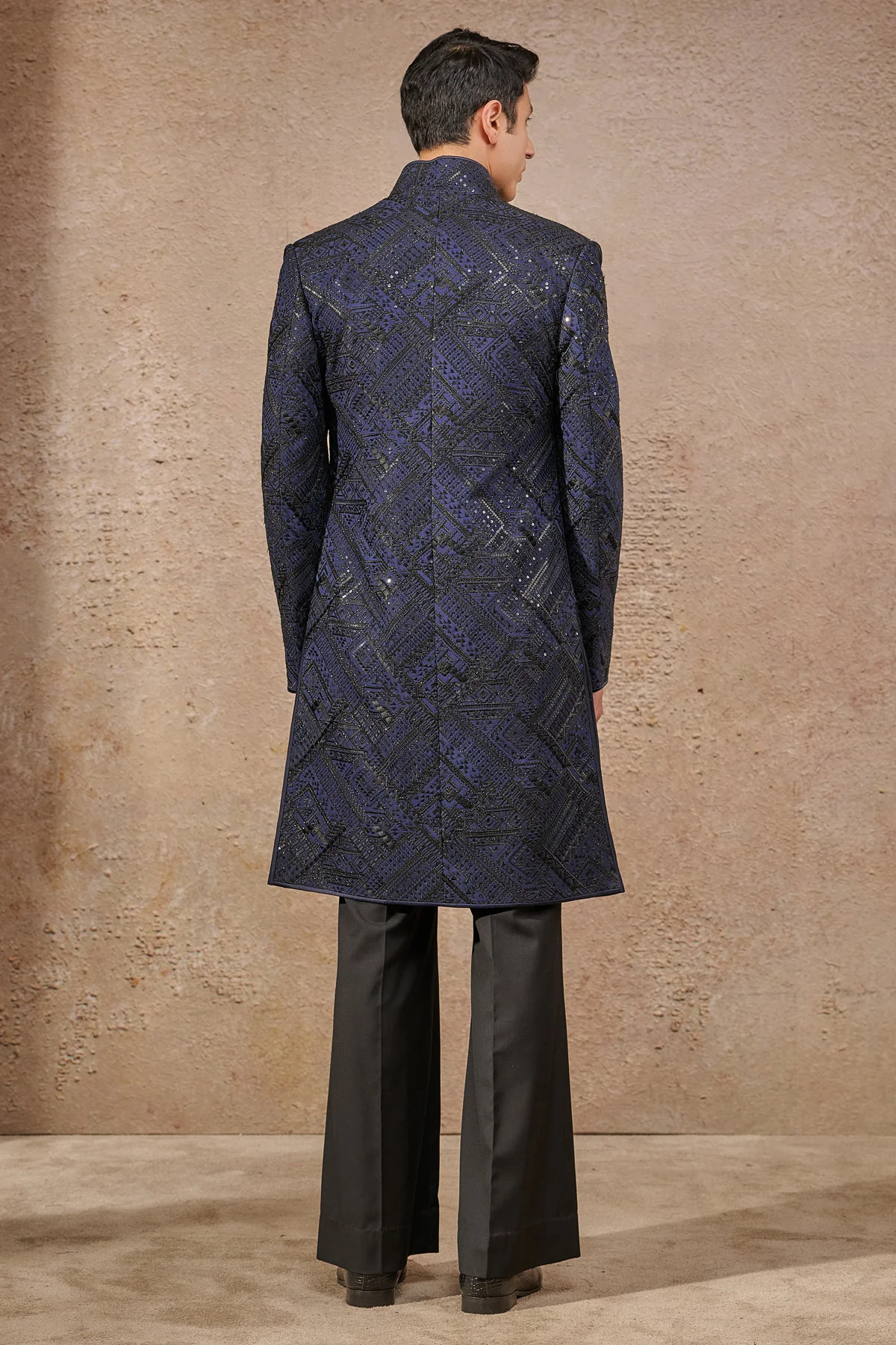 Sequin Embroidered Cocktail Sherwani - Image 4