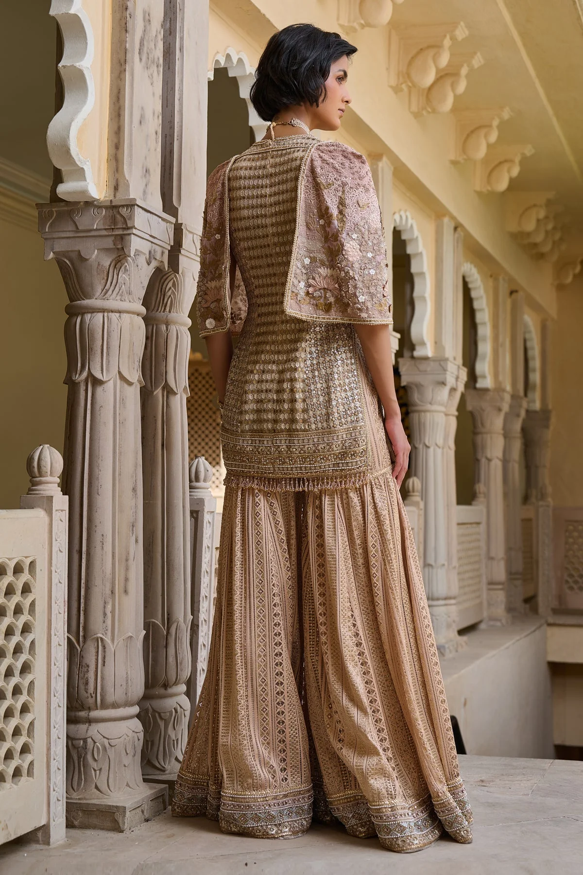 Sequin Embroidered Kurti-Sharara Set - Image 4