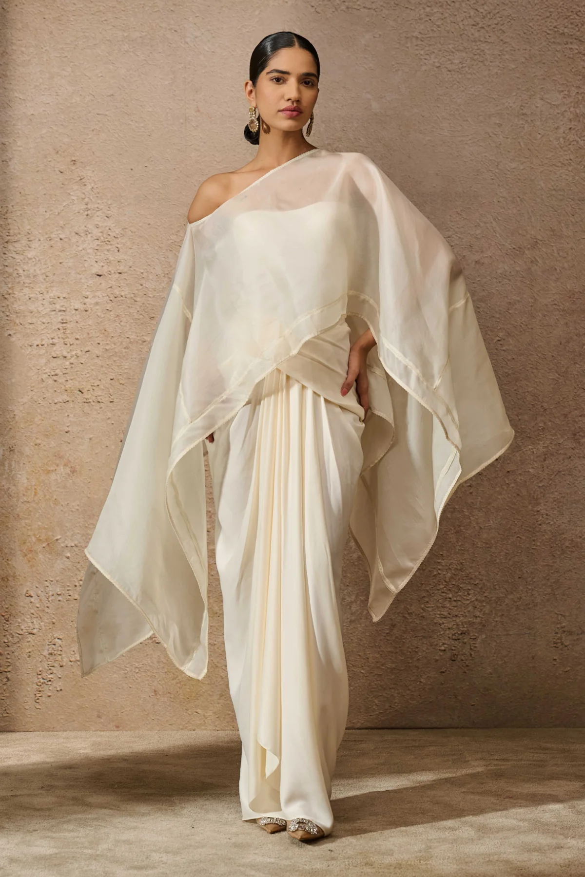Short Kaftan Top & Draped Skirt Co Ord Set