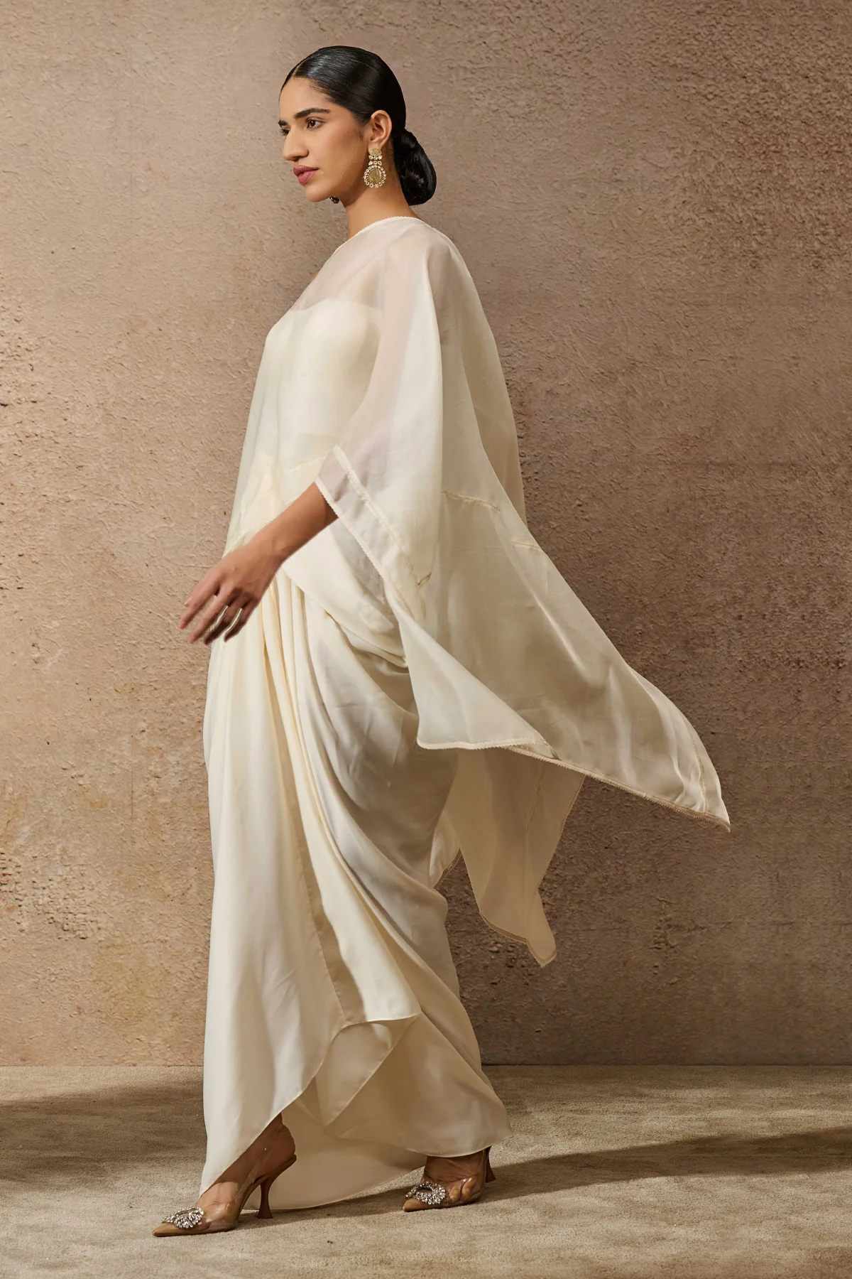 Short Kaftan Top & Draped Skirt Co Ord Set - Image 2