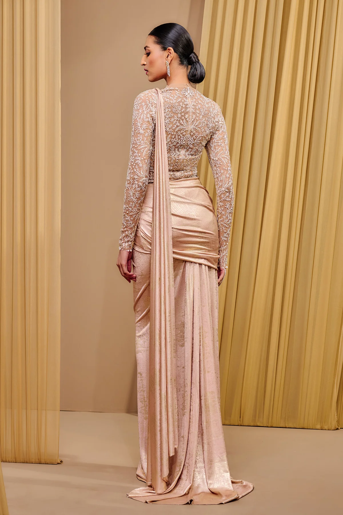 Signature Embroidered Panel Concept Saree - Image 4