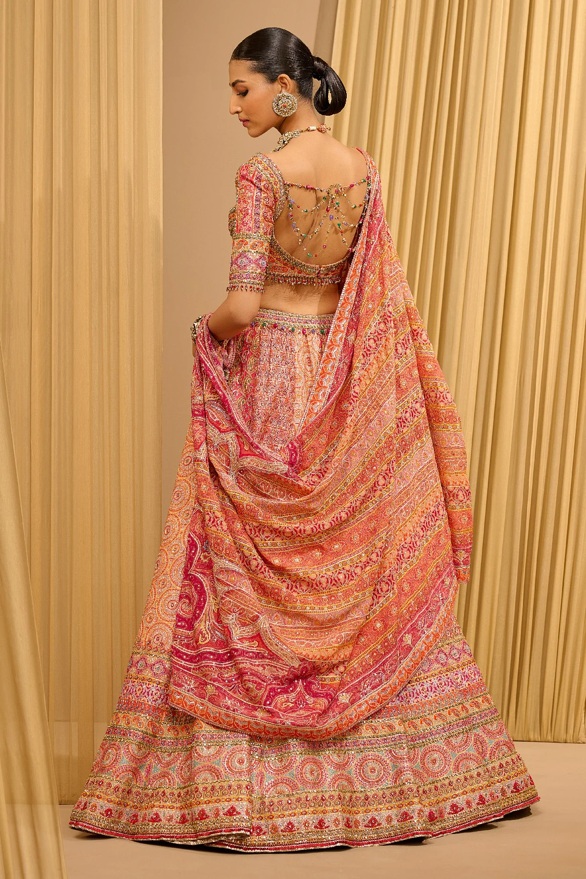 Signature Hand Embroidered Kashida Lehenga - Image 3