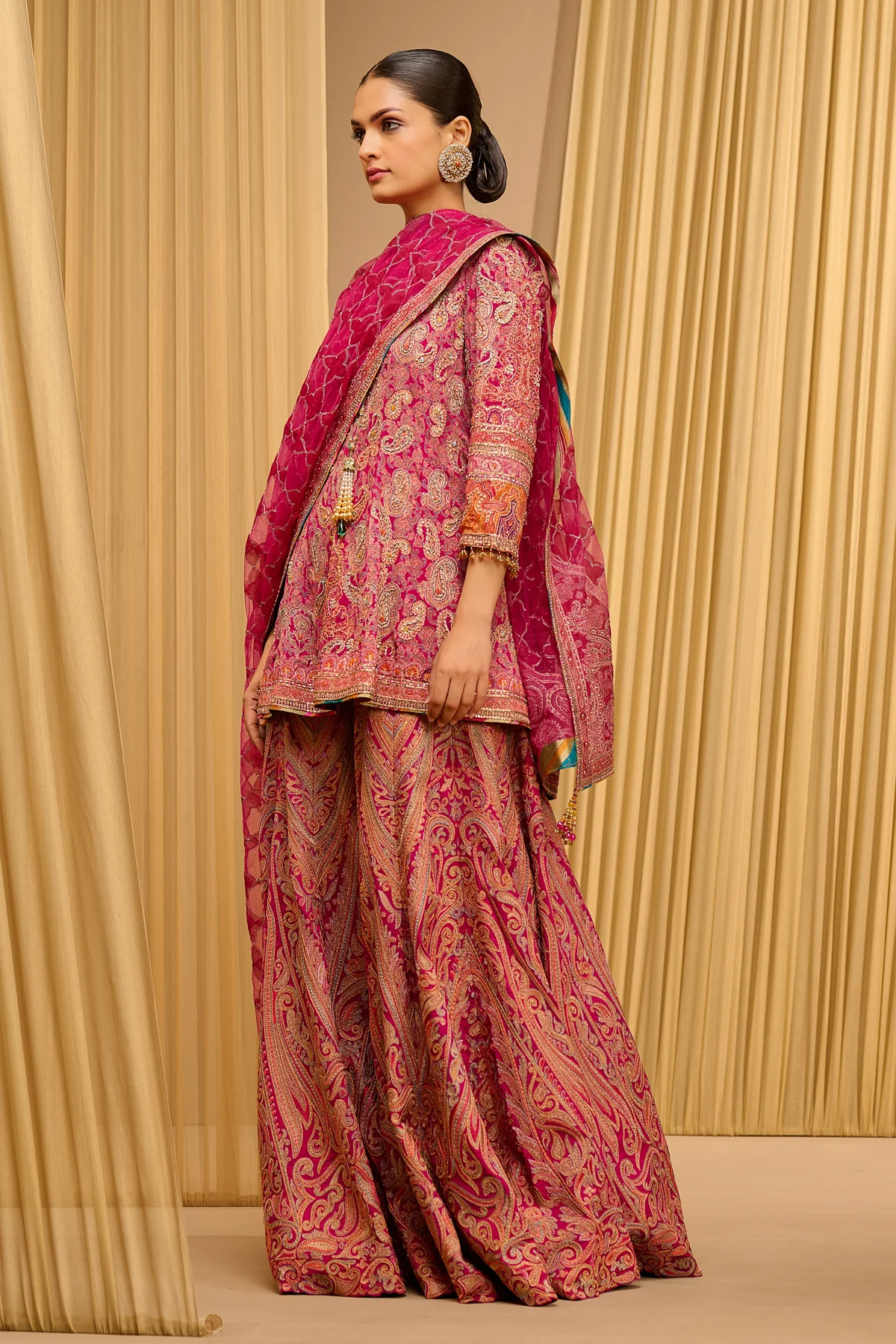 Signature Hand Embroidered Kashida Sharara - Image 2