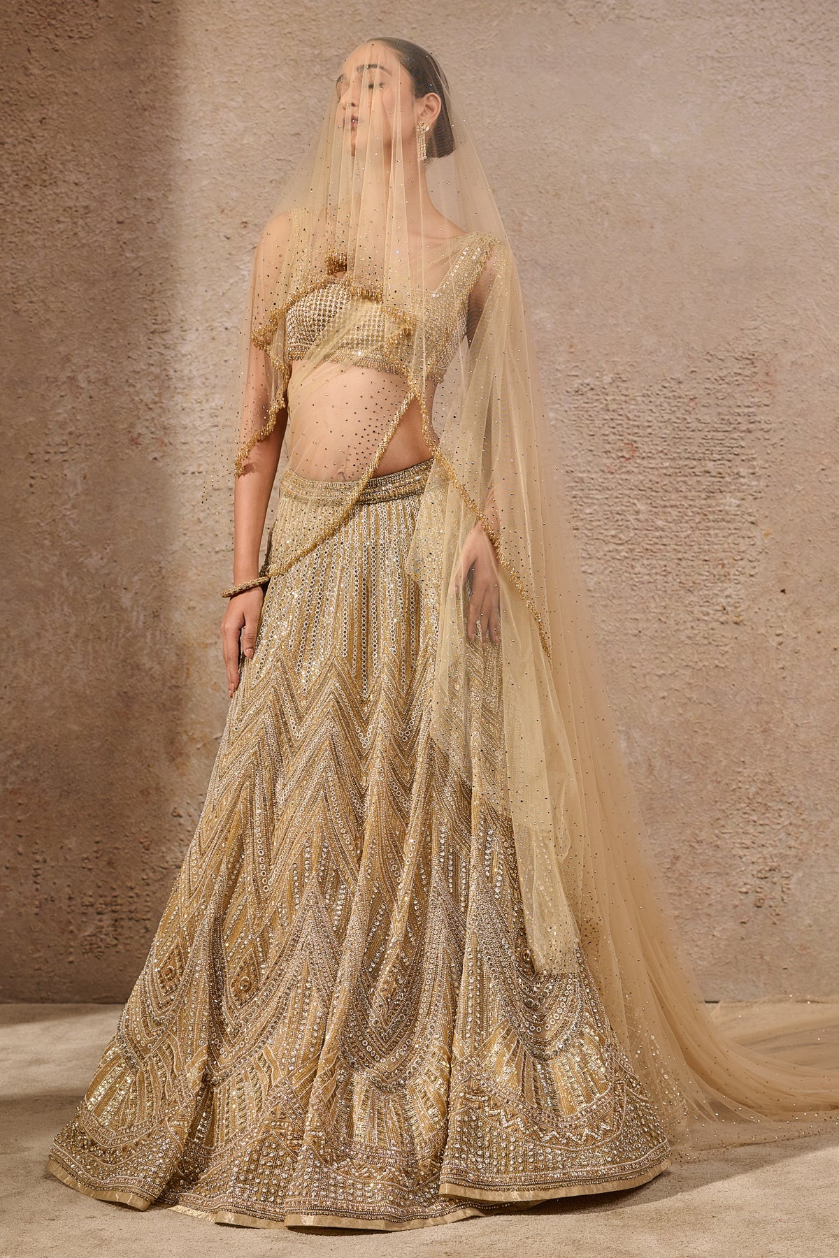 Stone & Sequin Studded Lehenga - Image 3