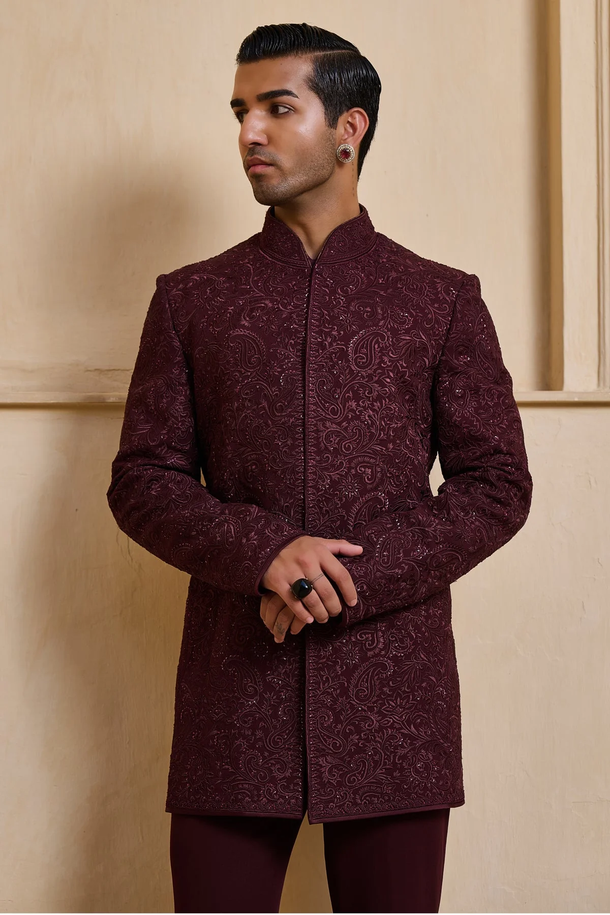 Tonal Embroidered Bandhgala Set - Image 9
