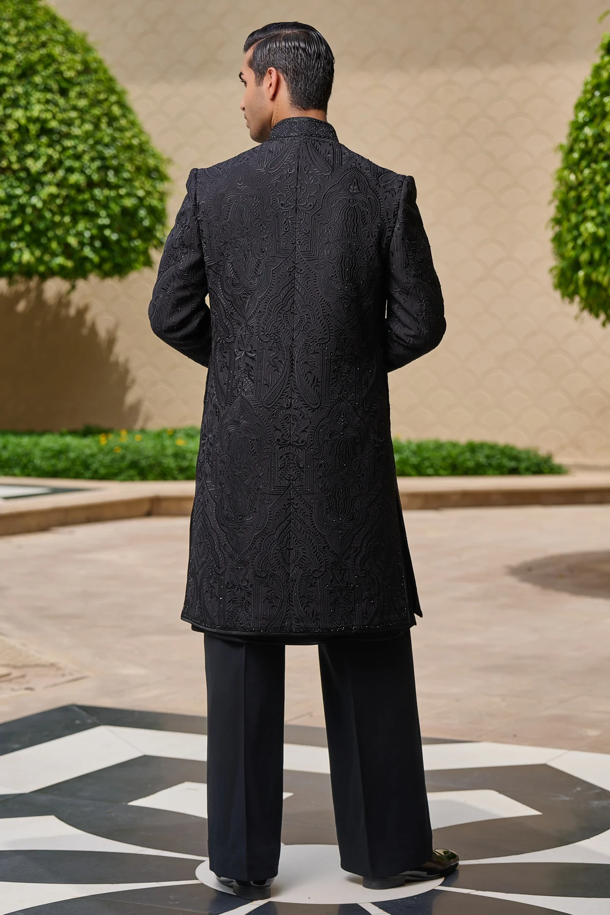 Tonal Embroidered Sherwani Set - Image 6