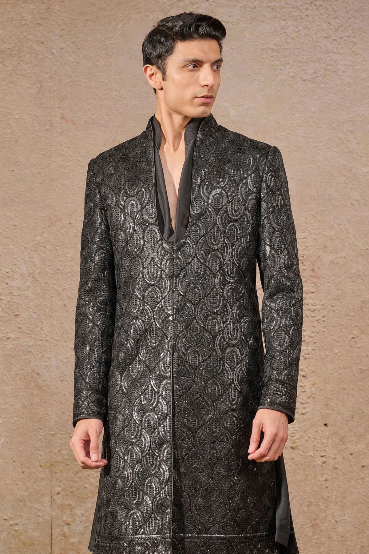 Tonal Sequin Cocktail Sherwani - Image 2